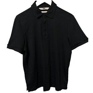 Joseph Abboud Men's Medium Black Liquid Soft Short Sleeve Cotton Polo Shirt
